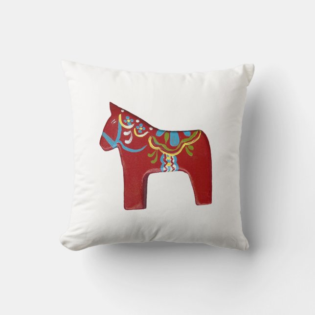 Red Dala Horse Pillow Kudde (Framsida)