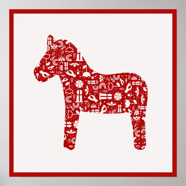 Red Dala Horse Poster (Framsidan)