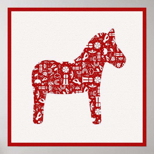 Red Dala Horse Poster (Framsidan)