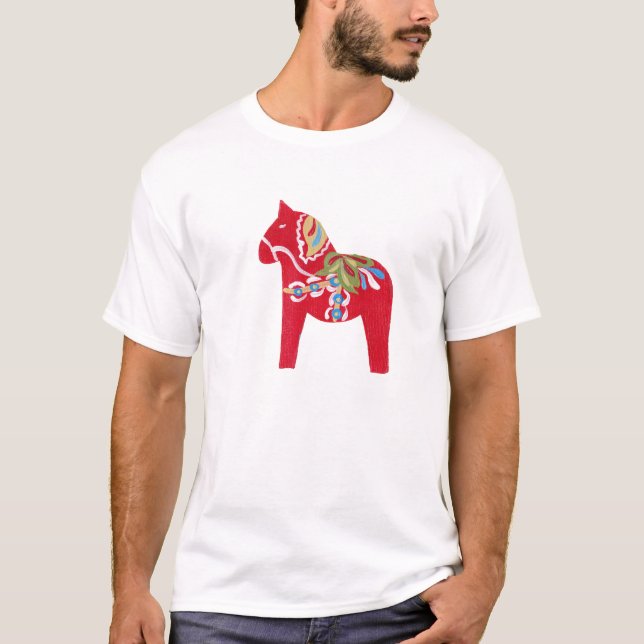 Red Dala Horse Shirt T (Framsida)
