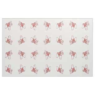 Red Dala Horse Teckning Tyg