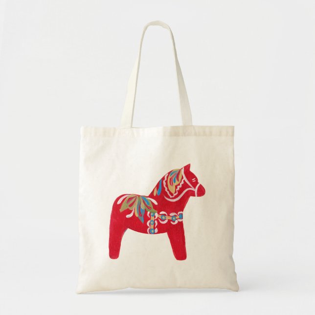 Red Dala Horse Tygkasse (Framsidan)