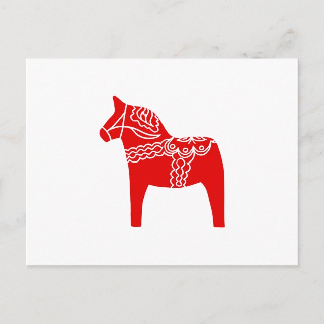 Red Dala Horse Vykort (Framsida)