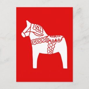 Red Dala Horse Vykort