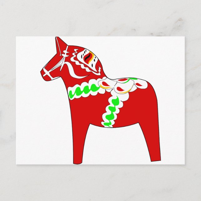 Red Dalarna Horse Vykort (Framsida)