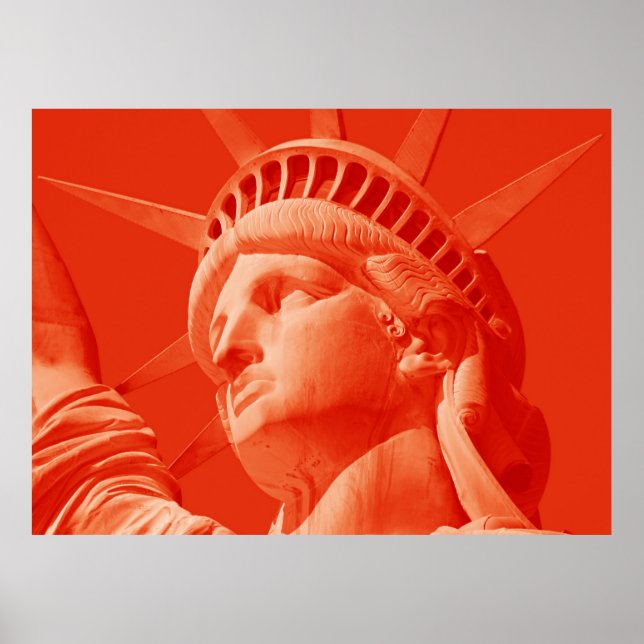 Red Dam Liberty Statue New York Poster (Framsidan)