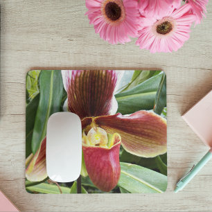 Red Dam Slipper Orchid Blommigt Musmatta