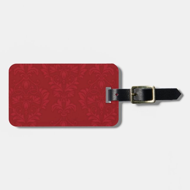 Red Damask Bagagebricka (Horisontell Framsida)
