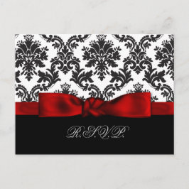 Red Damask bröllop OSA kort
