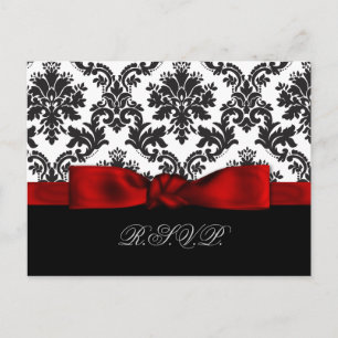 Red Damask bröllop OSA kort