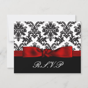 Red Damask bröllop OSA kort