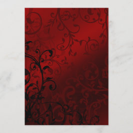 Red Damask Gothic Bröllop Inbjudningar