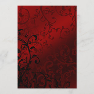 Red Damask Gothic Bröllop Inbjudningar