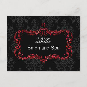 Red Damask guld business Tack Card Vykort