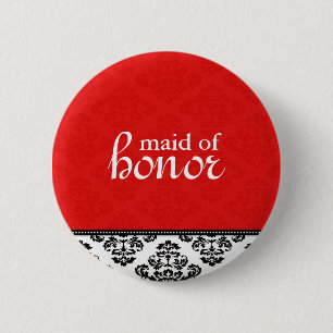 Red Damask Maid of honor-knapp Knapp