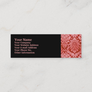RED DAMASK MINI VISITKORT