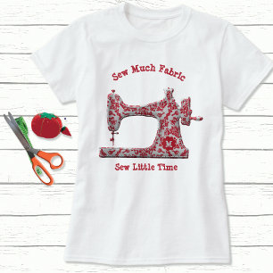 Red Damask Sewing Maskin Monogram T-Shirt