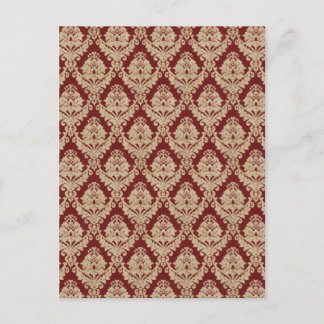 Red Damask Vykort