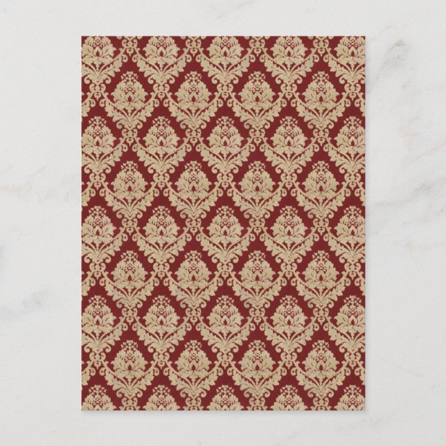 Red Damask Vykort (Framsida)