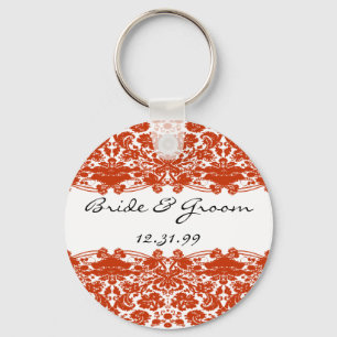 Red Damask Wedding Nyckelring