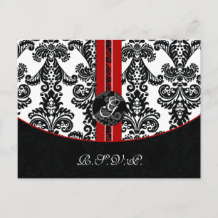 Red Damask Wedding OSA kort