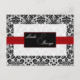 Red Damask Wedding OSA kort