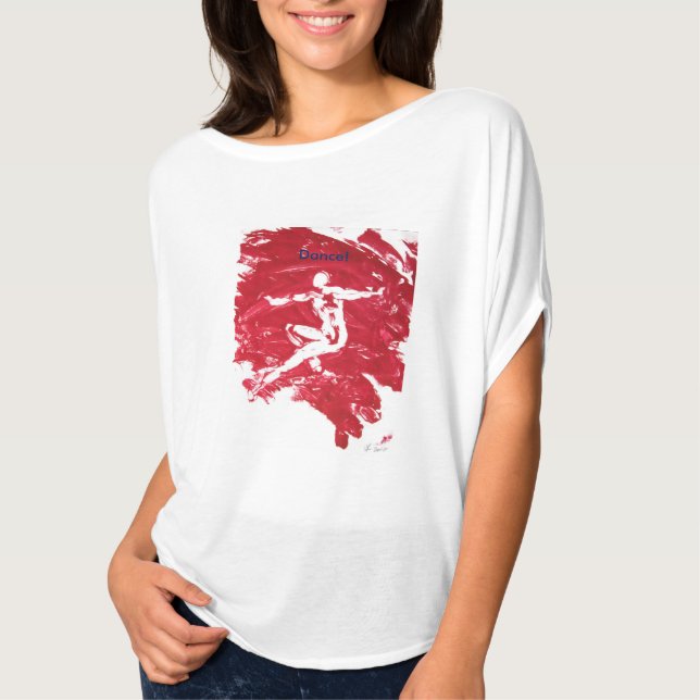 Red Dancer Monoprint Shirt T Shirt (Framsida)