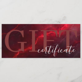 Red Dark Chic Bold Elegant Luxury Gift Certificate Spara Datumet