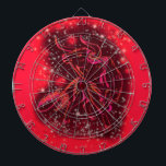 Red Dart Board Bull som går på Starry Natt Darttavla<br><div class="desc">Magic Red Neon Bull Running - Fantastisk Starry Night Zodiac Animal Teckning - Välj / lägg till din unika text / Färg - Gör din Speciella gåva - Ändra storlek och flytta eller ta bort och lägg till inslag / image med anpassning verktyg! - Teckning och MJÖLKS utformning. Du kan...</div>