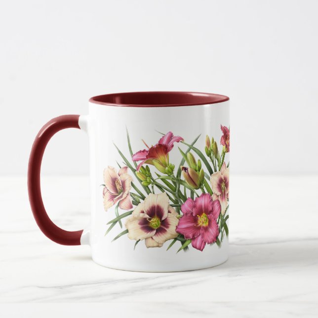 Red Daylily Bouquet Mugg (Vänster)