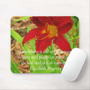 Red DayLily Mousepad Musmatta