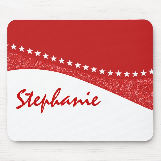 Red Dazzling Star Kurvor Mousepad Musmatta (Framsidan)