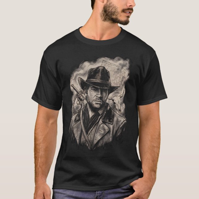 Red Dead Redemption 2 Arthur Morgan Outlaw-legacy  T Shirt (Framsida)