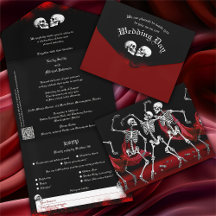 Red Death Dancing Skeletons Gothic Bröllop