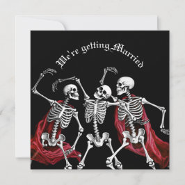 Red Death Dancing Skeletons Gothic Bröllop Julkort