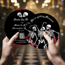 Red Death Dancing Skeletons Gothic Bröllop