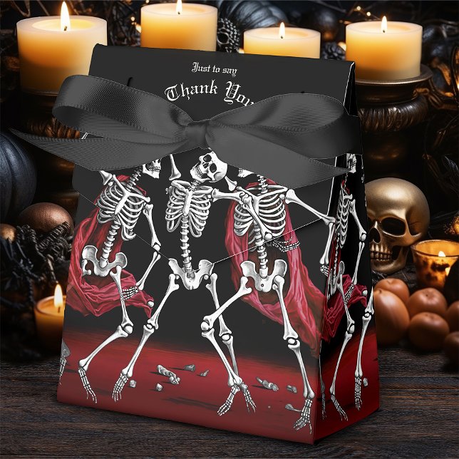 Red Death Dancing Skeletons Gothic Bröllop Presentaskar (Skapare uppladdad)