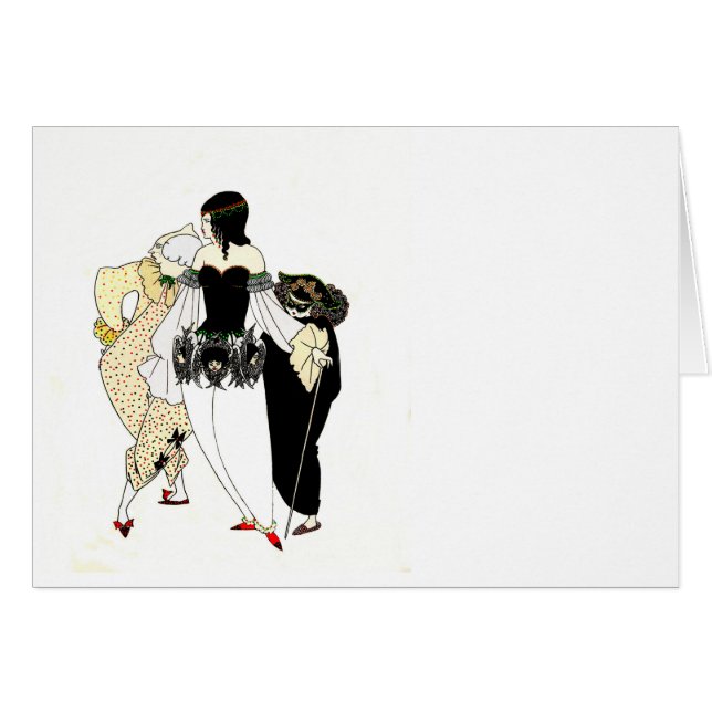 Red Death Masque Illustration Hälsningskort (Framsidan Horizontal)