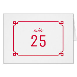 Red Deco-Chic, Bordsnummer Hälsningskort