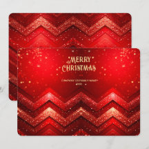 Red Decorative Christmas Glitter Holiday Card