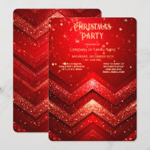 Red Decorative Christmas Glitter Holiday Party