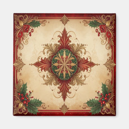 Red Decorative Christmas Holiday Magnet