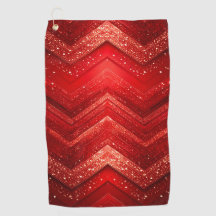 Red Decorative Glitter Golf Towel