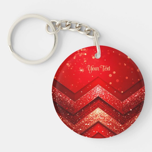 Red Decorative Glitter Keychain (Framsidan)