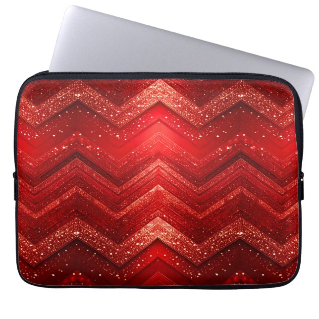Red Decorative Glitter Laptop sleeve (Framsidan)