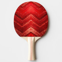 Red Decorative Glitter Ping Pong Paddle