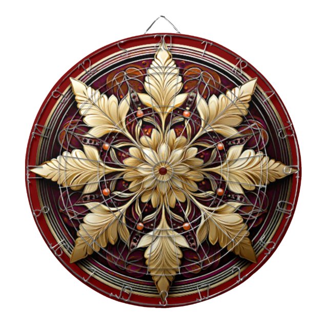 Red Decorative Guld Löv Dartboard Darttavla (Framsidan)