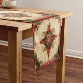 Red Decorative Holiday Table Runner