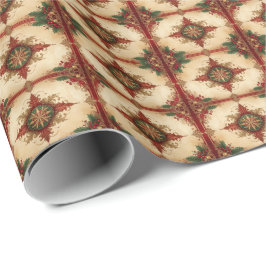 Red Decorative Holiday Wrapping Paper Presentpapper