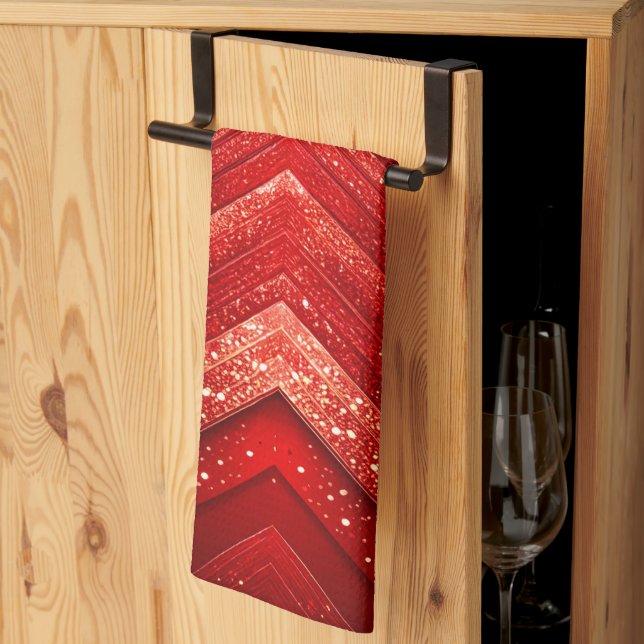 Red Decorative jul Helgdag Kitchen Towel Kökshandduk (Thirds Fold)